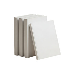 Fototapeta premium Stack of white canvases or boards isolated on transparent background
