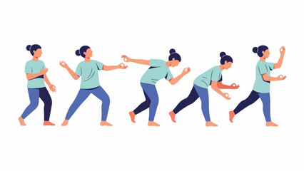 Obraz premium A woman in various yoga poses