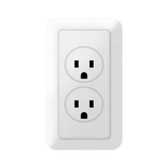 White electrical outlet socket power isolated on a transparent background