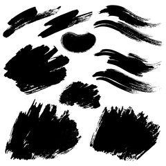 Black brush strokes set for various creative uses
