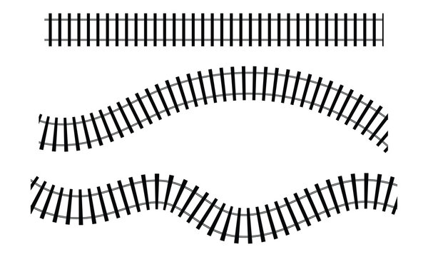 Railway train track vector route. rail pattern curve railroad path icon. vector illustration. eps 10 .