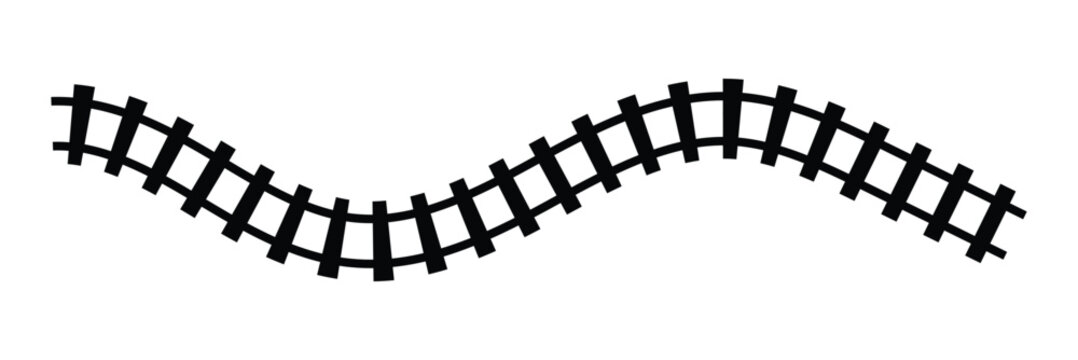 Railway train track vector route. rail pattern curve railroad path icon. vector illustration. eps 10 .