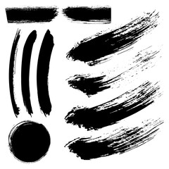 Black brush stroke set for designs