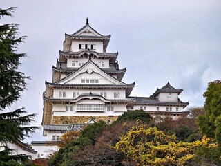 Naklejka premium Himeji Castle, a World Heritage Site in Himeji City, Hyogo Prefecture, Japan