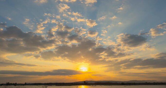 Landscape scene holiday Beautiful sunset over lake landscape a beautiful sky sunset background holiday