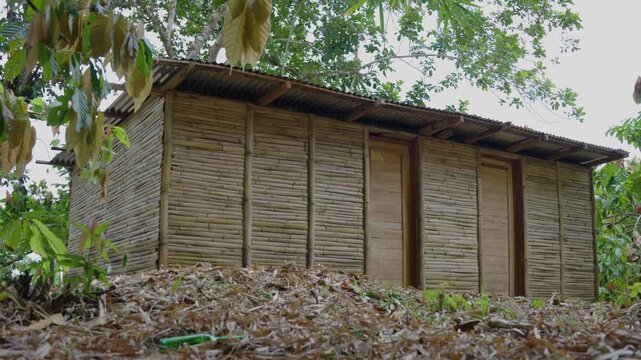 Vivienda sostenible de bamb&uacute; en entorno tropical de Rep&uacute;blica Dominicana.