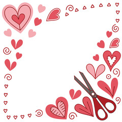 Romantic Heart and Scissors Crafting Frame