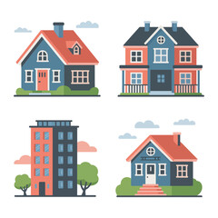 Neighborhood architecture tour icons, classic homes, apartment tower, heritage walk branding, homeowner association meeting session, renovation planning workshop schedule materials © kdpprosolutions2015
