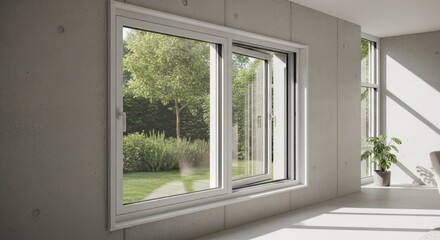 Fototapeta premium Modern Window Design - Architectural and Interior Elements.