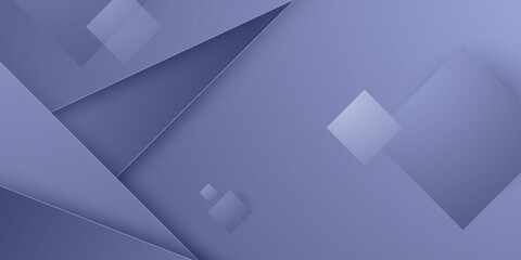 Abstract overlap triangle and square shapes pattern background with purple color element concept banner design.