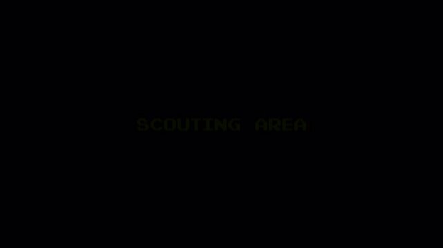SCOUTING AREA 8 Bit Green Pixel Text Retro Gaming Screen Motion Graphic 4k video animation seamless loop