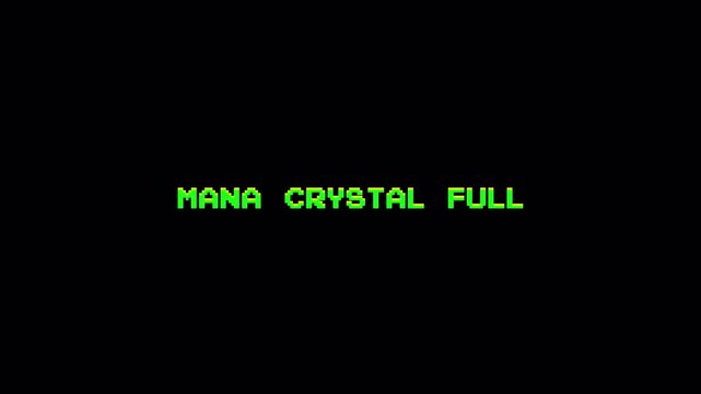 Retro 8 Bit Text "Mana Crystal Full" Glitching Notification Animation Loop