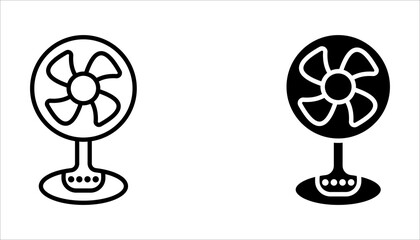 a collection of fan speed icons, symbols for cooling a room, on a white background.