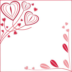 Elegant Red and Pink Hearts Frame