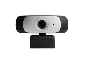 Modern black and silver webcam on transparent background isolated on transparent background