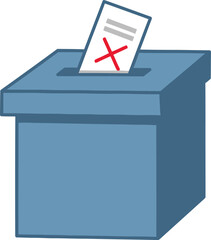 Election Voting Ballot Box with Marked Paper Slip Vector