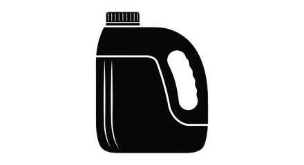 Obraz premium A simplistic black and white illustration depicts a plastic jug with a handle and screw on cap high quality professional detailed