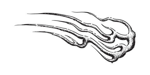 hand drawn japanese flame grunge style illustrations