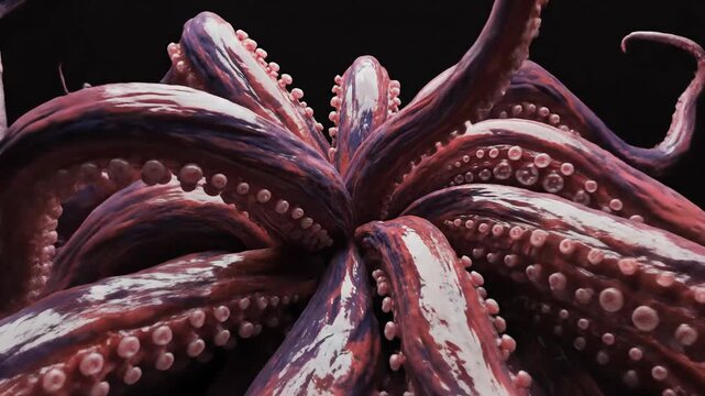 Monstrous Tentacles Emerging from Darkness