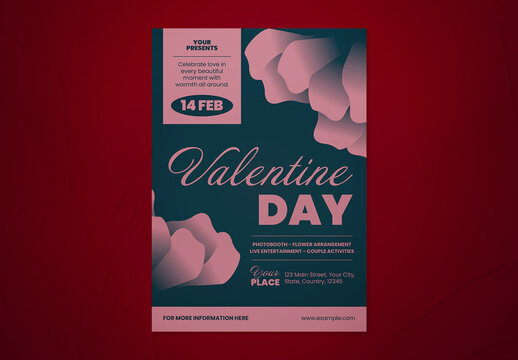Pink and Indigo Gradient Valentines Day Flyer