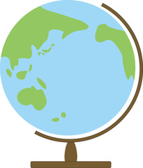 シンプルな地球儀のイラスト