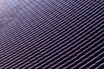 black ceramic roof of house, exterior construction