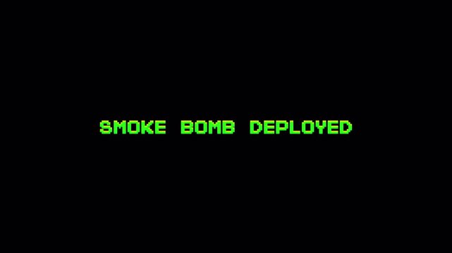 8 Bit Game Text Animation Smoke Bomb Deployed Retro Pixel Art Message Loop 4k video animation seamless loop