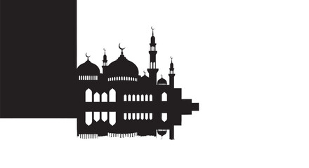 Fototapeta premium Modern Urban Mosque Courtyard Silhouette