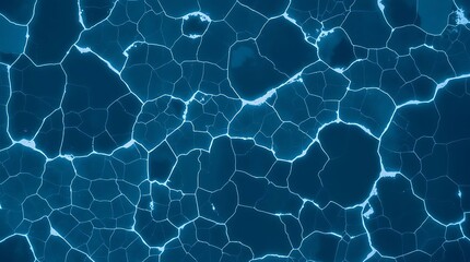 Fototapeta premium Aerial view of cracked ice on a frozen body of water.