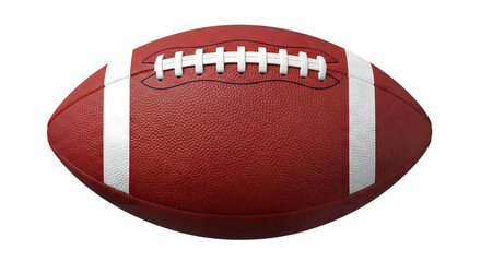 Obraz premium American football on transparent background with laces and white stripes
