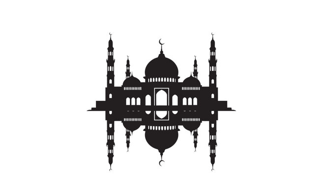 Ramadan Mosque City Center Prayer Hall Silhouette