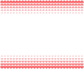 ハートのハーフトーンフレーム枠　赤　2