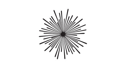 Obraz premium Black starburst icon in modern minimalist style with gradient shading on white background for logo design