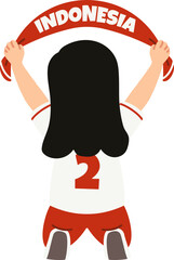 Fans Wanita Membawa Spanduk Nobar Timnas Indonesia © Monsters Visual