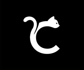 Initial letters C black cat logo designs Vector Image