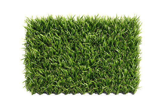 Artificial grass turf mat top view isolated on transparent background