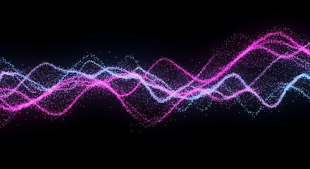 Abstract digital wave pattern with vibrant pink and blue hues.