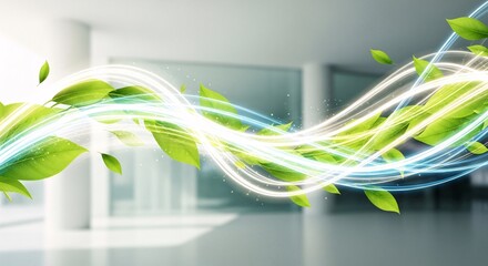 Sustainability and green energy abstract background with soft light