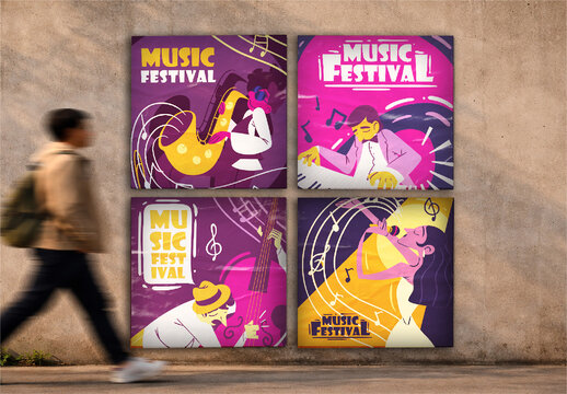 Street Poster Glued Mockup