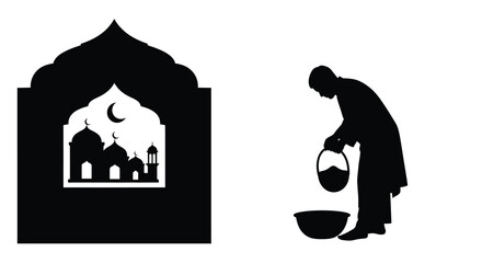 Woman in Solitary Ramadan Prayer with Tasbih