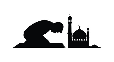 Ramadan Emblem Silhouette for Prayer Preparation