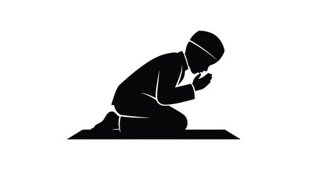 Man Sitting in Prayer Silhouette