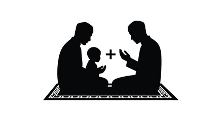 Ramadan Prayer Silhouette Group Worship Frame