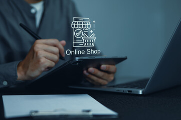 Person Using Digital Tablet for Online Shopping Experience