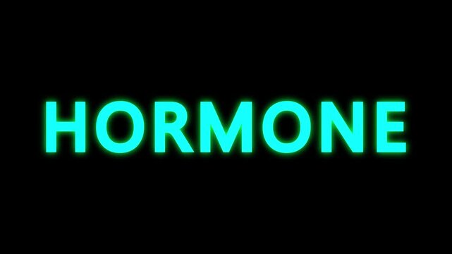 Hormone text animation with bouncing text effect in black background. hormone text bounce animation with glow effect. Cinematic Text Bounce Intro