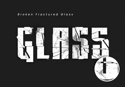 Cracked Broken Fractured Glass Text Effect