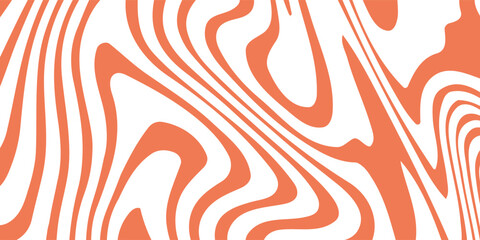 Fototapeta premium Orange groovy horizontal background dynamic wave colorful vector