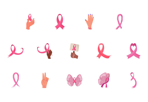 Breast Cancer Illustration Design Set