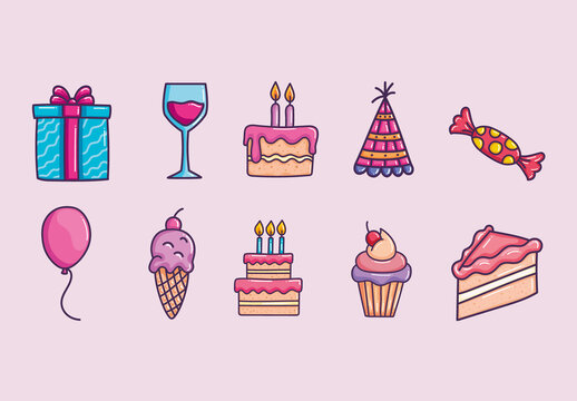 Cute Little Animals Illustration Design Set