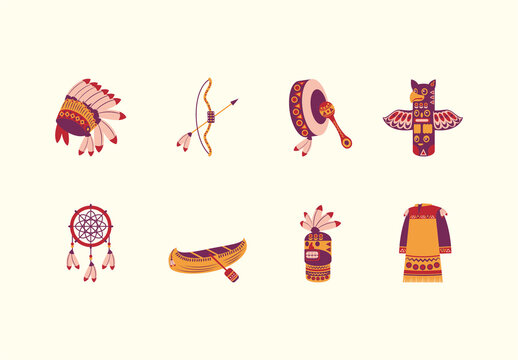 Indigenous Culture Illustration Design Set